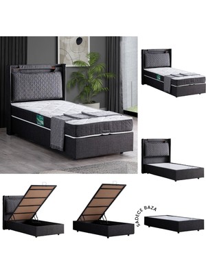 Setay Zagreb Tek Kişilik Mdf Baza - Antrasit (Başlık-Yatak Hariç)