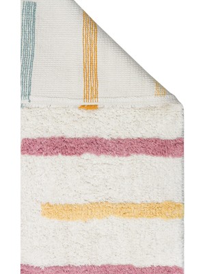 Akbel Halı Cotton Boon XW CBN 03 Çok Renkli - Yıkanabilir Kaymaz Naturel Pamuk Bebek Halısı