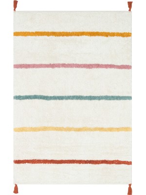 Akbel Halı Cotton Boon XW CBN 01 Çok Renkli - Yıkanabilir Kaymaz Naturel Pamuk Bebek Halısı