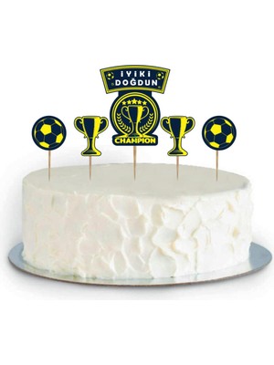 Best Parti Sarı Lacivert Dekoratif Pasta Süsü