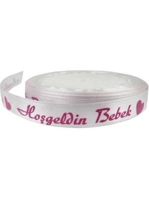 Bal10 Dünyası Saten Kurdela Hoş Geldin Bebek Pembe 1 cm 10 Metre