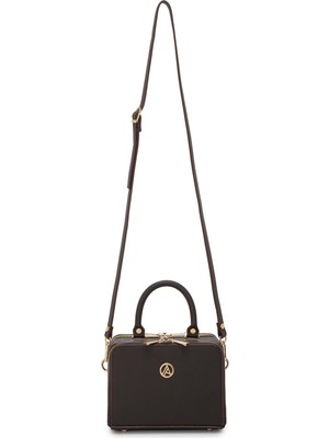 Armine Trend Piramit Çift Körüklü Omuz ve El Çantası Kahverengi ARM168