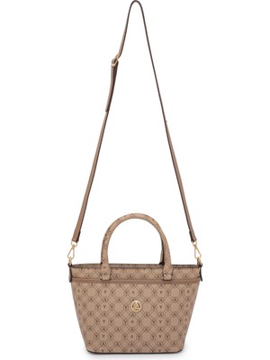 Armine Trend Uzun Askılı Kova Çanta Vizon Baskılı ARM167