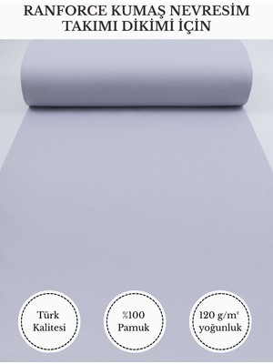 Fabricstown Ranforce Kumaş Nevresim Dikimi Için – %100 Pamuk, 240 cm × 100 Cm, Düz Boyalı