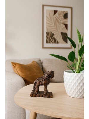 Decostone Dekoratif Truva Tekerlekli Biblo