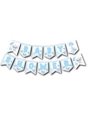 Best Parti Baby Shower Yazılı Mavi Banner