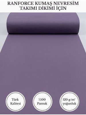 Fabricstown Ranforce Kumaş Nevresim Dikimi Için – %100 Pamuk, 240 cm × 100 Cm, Düz Boyalı