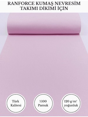 Fabricstown Ranforce Kumaş Nevresim Dikimi Için – %100 Pamuk, 240 cm × 100 Cm, Düz Boyalı