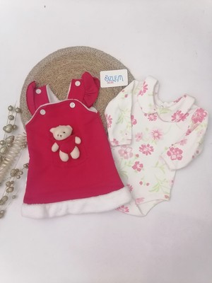 Million Baby Kırmızı Salopet Bebek Elbisesi 6 Ay