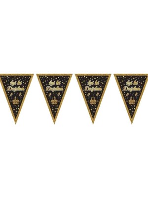 Best Parti Iyiki Doğdun Gold Üçgen Flama