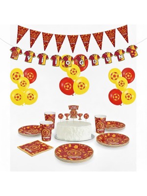 Best Parti Sarı Kırmızı Taraftar Doğum Günü Konsept Seti