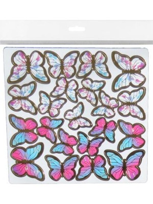 Bal10 Dünyası Rengarenk Kelebek Dekoratif Süs,kelebek Pasta Süsü