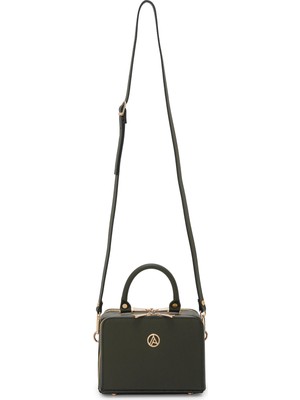 Armine Trend Piramit Çift Körüklü Omuz ve El Çantası Haki ARM168