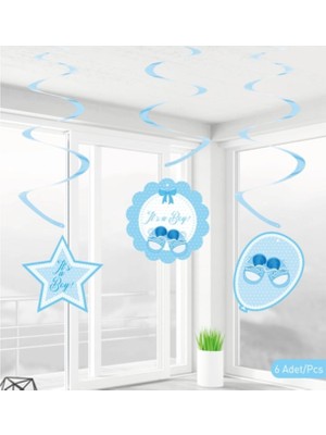 Bal10 Dünyası Baby Shower Mavi Tavan Süsü