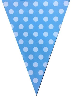 Best Parti Mavi Beyaz Puanlı Üçgen Flama