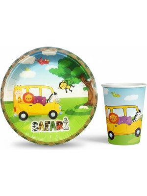Best Parti Safari Temalı Tabak Bardak Seti