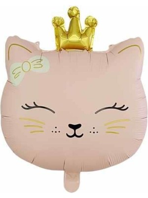 Best Parti Kedi Kafa Pembe Renk Folyo Balon