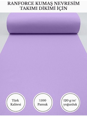 Fabricstown Ranforce Kumaş Nevresim Dikimi Için – %100 Pamuk, 240 cm × 100 Cm, Düz Boyalı