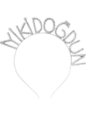 Rönesans Parti Gümüş Renk Metal Taşlı Iyiki Doğdun Yazılı  Taç