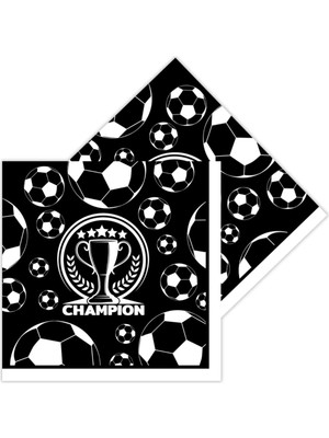 Rönesans Parti Siyah Beyaz Taraftar Peçete 33X33 16'lı