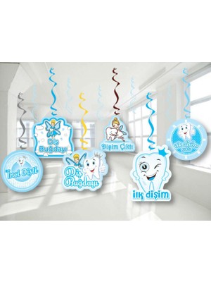 Rönesans Parti Ilk Dişim Mavi 6'lı Tavan Süsü