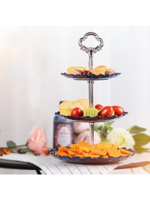 Rönesans Parti Plastik 3 Katlı Kek Standı Siyah