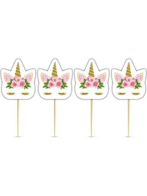 Rönesans Parti 10'lu Unicorn Çiçekli Kürdan