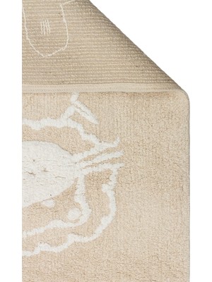 Akbel Halı Cotton Boon CBN 16 Bej - Yıkanabilir Kaymaz Naturel Pamuk Bebek Halısı