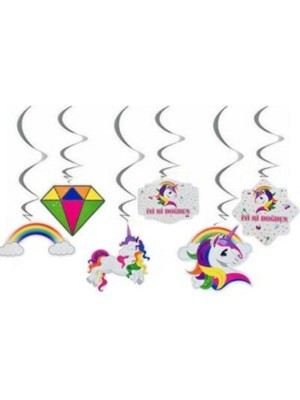 Rönesans Parti 6'lı Unicorn Tavan Süsü