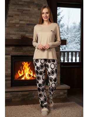 Remsa Büyük Beden Kadın Desenli Saphire Pijama Takımı 0537 VIZON01