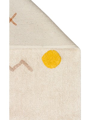 Akbel Halı Cotton Boon XXW CBN 12 Çok Renkli - Yıkanabilir Kaymaz Naturel Pamuk Bebek Halısı