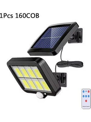 Tawitech F160 160 Cob LED Güneş Enerjili 3 Mod Sensörlü 5 Metre Kablolu Kaliteli Solar Sokak Lambası
