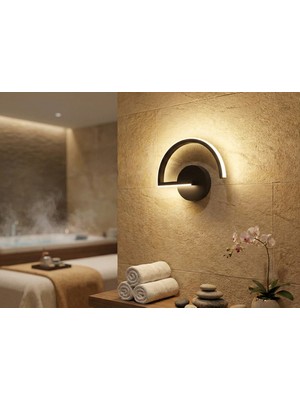 Acrolite Dekoratif Modern Duvar Aplik (Oturma Odası, Yatak Odası, Yemek Odası, Banyo) 20x30CM Siyah 3000K