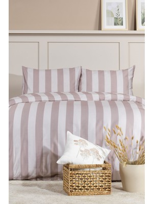 Elart Brad Nevresim Seti King Size Digital Baskılı %100 Pamuk Saten 3 Parça (240X220 Cm) Bej