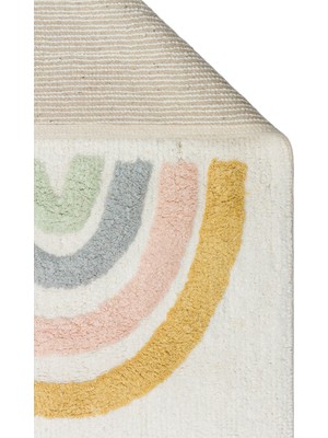Akbel Halı Cotton Boon XXW CBN 10 Çok Renkli - Yıkanabilir Kaymaz Natural Pamuk Bebek Halısı