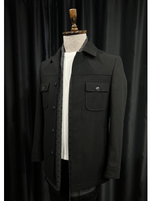 Sardınelli Özel Tasarım Cep Detaylı Kısa Kaşe Kaban