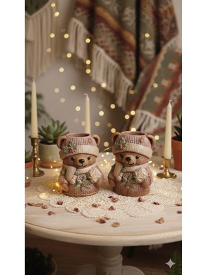 Gardenya Sevgiliye Romantik Hediye Ayıcıklar 2 ' Li Set ( 9 cm x 6 cm )