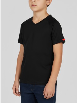 Blackspade Çocuk Termal Tişört 2. Seviye Siyah V Yaka Kısa Kol Erkek Çocuk İçlik