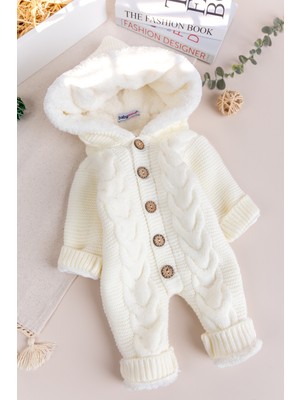 Babymod Triko Örme Welsoft Astarlı Kapüşonlu Kışlık Bebek Tulum