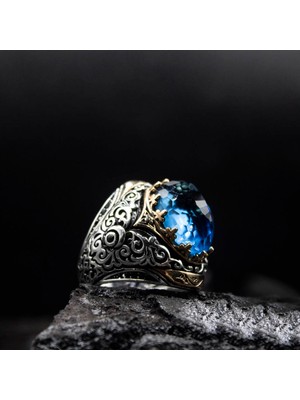 Canka İslam Usta Tasarımı Reng-i Ala Gümüş Erkek Yüzük