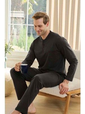 Erkek Aydoğan Suprem Uzun Kol Pijama Takımı 250727 ANTRASIT01
