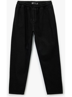 Koton Pamuklu Bol Beli Bağcıklı Baggy Jean Pantolon