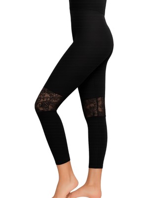 Can Yıldız Kadın Dantel Detaylı Kapri Tayt