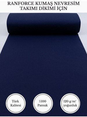 Fabricstown Ranforce Kumaş Nevresim Dikimi Için – %100 Pamuk, 240 cm × 100 Cm, Düz Boyalı