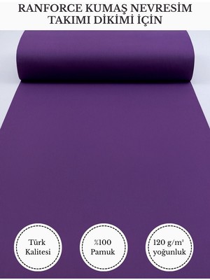 Fabricstown Ranforce Kumaş Nevresim Dikimi Için – %100 Pamuk, 240 cm × 100 Cm, Düz Boyalı