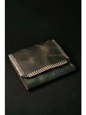 INKD Deri Erkek Tri-Fold Cüzdan - Hakiki Dana Derisi - El Işçiliği