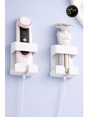 3art Metal Dekorasyon Metal Duvar Tipi Şarjlı Cihaz Askılığı – Saç Bakım & Tıraş Aleti Tutucu