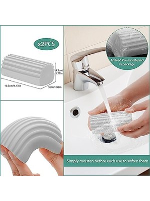 Storemax 2 Adet Nemli Temiz Silgi Süngeri, Sihirli Toz Temizleme Süngeri Süpürgelik Temizleyici Aleti, Kör Temizleyici Silgi Aleti, Örümcek Ağını Temizlemek Için Yeniden Kullanılabilir Sünger Temizleyici Silgi