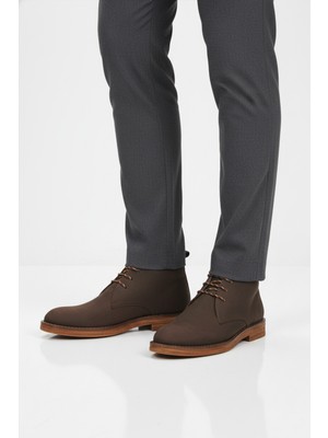 Ayakmod Kahve Bağcıklı Hakiki Deri Erkek Klasik Bot Po 235 M