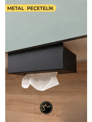 3art Metal Dekorasyon Metal Peçetelik – Duvara Monte Metal Kağıt Havlu & Peçete Tutucu - Modern Minimal